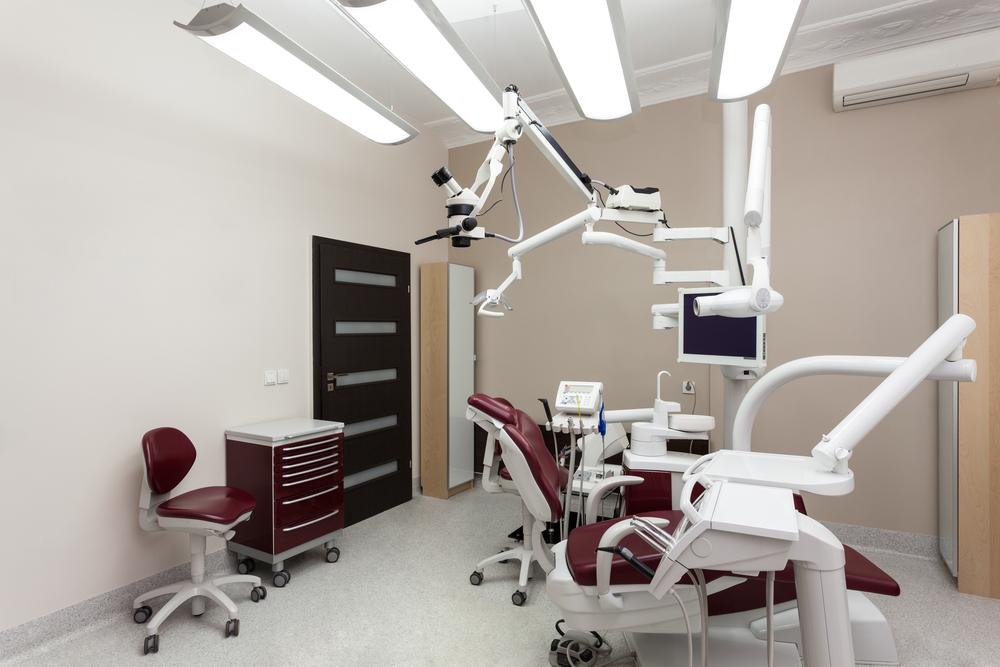 Dentist chair in a medical room